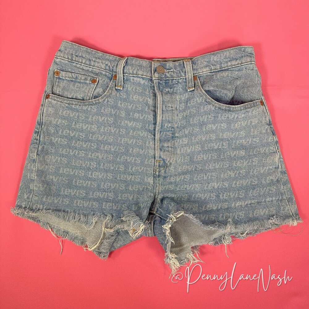 Levi's 501 High Rise Repeat Tango Jean Shorts Size 29 - Picture 3 of 12